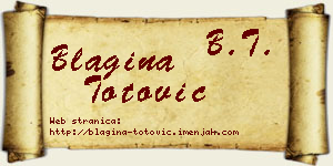 Blagina Totović vizit kartica